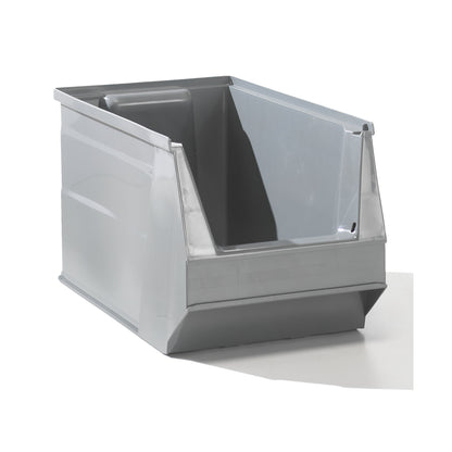 Open fronted storage bin made of recycled PE, LxWxH 350 x 205 x 200 mm, grey, pack of 20.