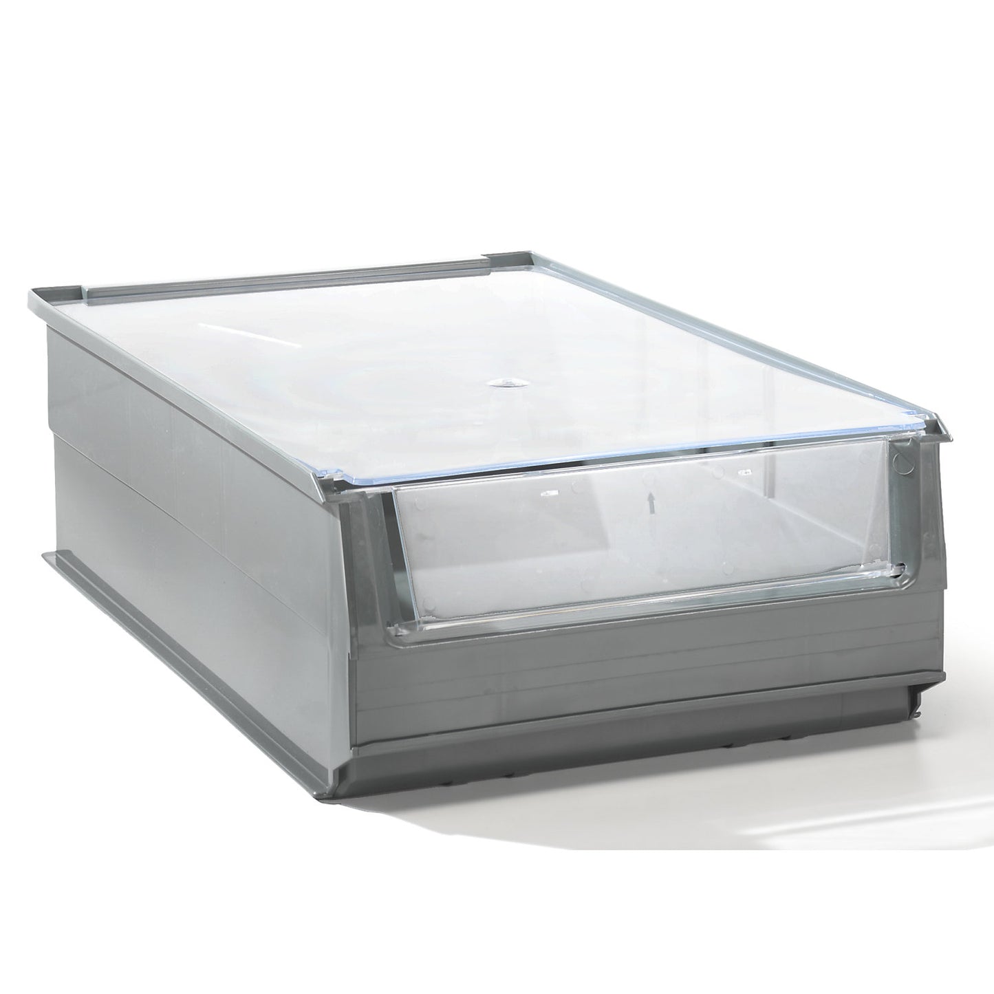 Open fronted storage bin made of recycled PE, LxWxH 500 x 305 x 145 mm, grey, pack of 28.
