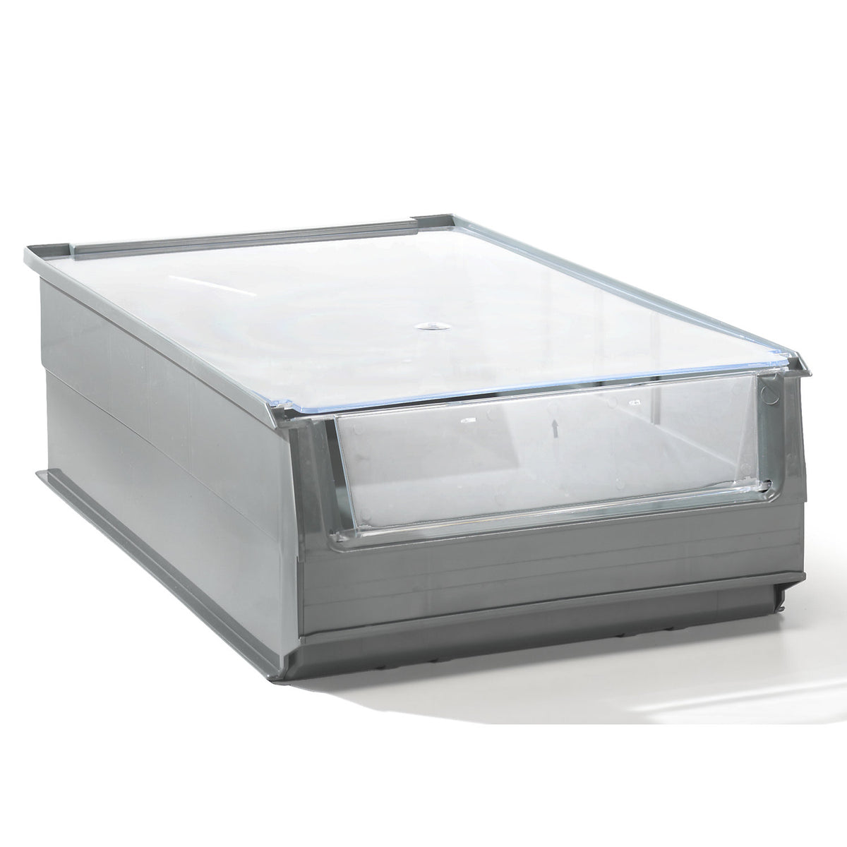Open fronted storage bin made of recycled PE, LxWxH 500 x 305 x 145 mm, grey, pack of 28.
