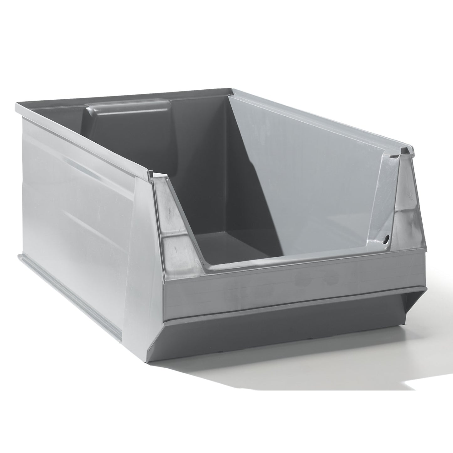 Open fronted storage bin made of recycled PE, LxWxH 500 x 305 x 200 mm, grey, pack of 20.