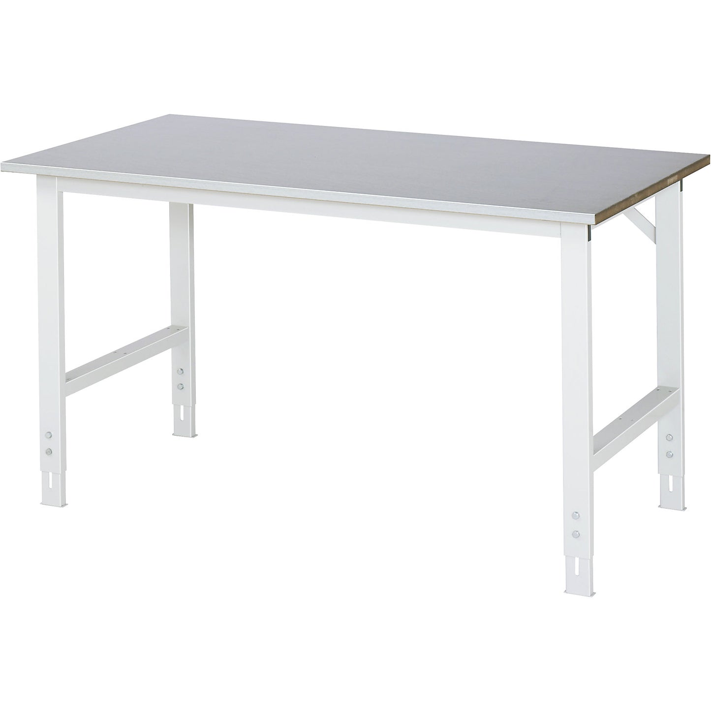 Work table, height adjustable, frame 60 x 30 mm, sheet steel panel, WxD 1500 x 800 mm, light grey.