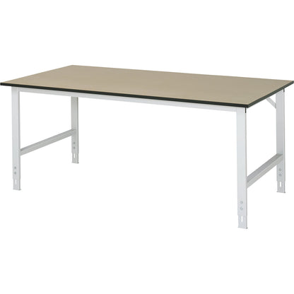 Work table, height adjustable, frame 60 x 30 mm, MDF panel, WxD 2000 x 1000 mm, light grey.
