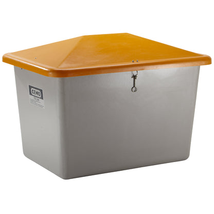 Grit container made of GRP, capacity 700 l, without dispenser opening, grey container.
