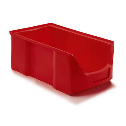 FUTURA open fronted storage bin made of polyethylene, LxWxH 360 x 208 x 147 mm, pack of 12, red.