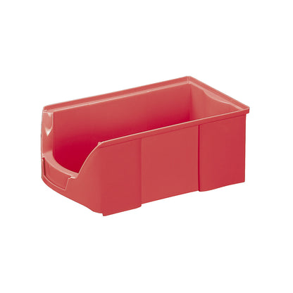 FUTURA open fronted storage bin made of polyethylene, LxWxH 360 x 208 x 147 mm, pack of 12, red.