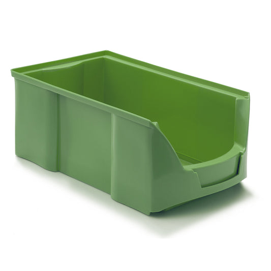 FUTURA open fronted storage bin made of polyethylene, LxWxH 360 x 208 x 147 mm, pack of 12, green.