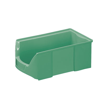 FUTURA open fronted storage bin made of polyethylene, LxWxH 360 x 208 x 147 mm, pack of 12, green.