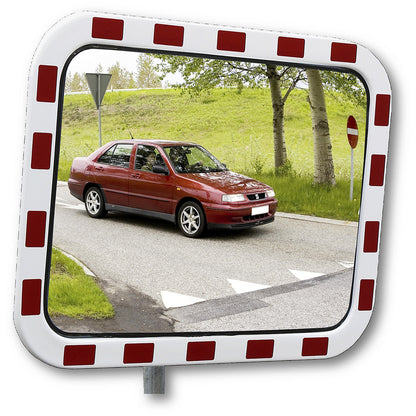 Traffic mirrors made of acrylic glass, polystyrene frame, rectangular, WxH 600 x 400 mm.
