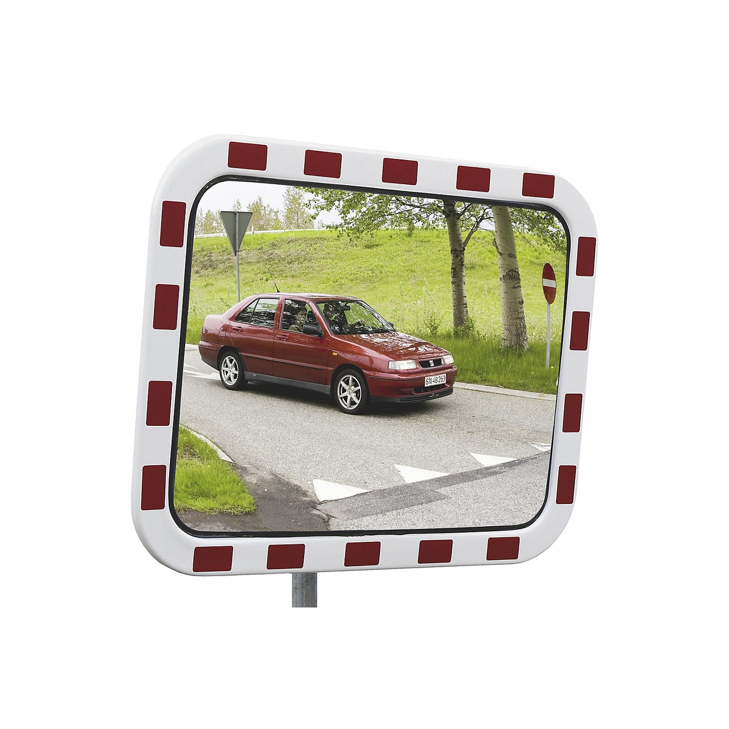 Traffic mirrors made of acrylic glass, polystyrene frame, rectangular, WxH 1000 x 800 mm.