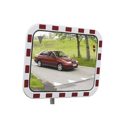 Traffic mirrors made of acrylic glass, polystyrene frame, rectangular, WxH 1000 x 800 mm.