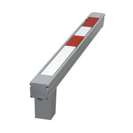 Folding barrier post, model B, with triangle lock, red-white.
