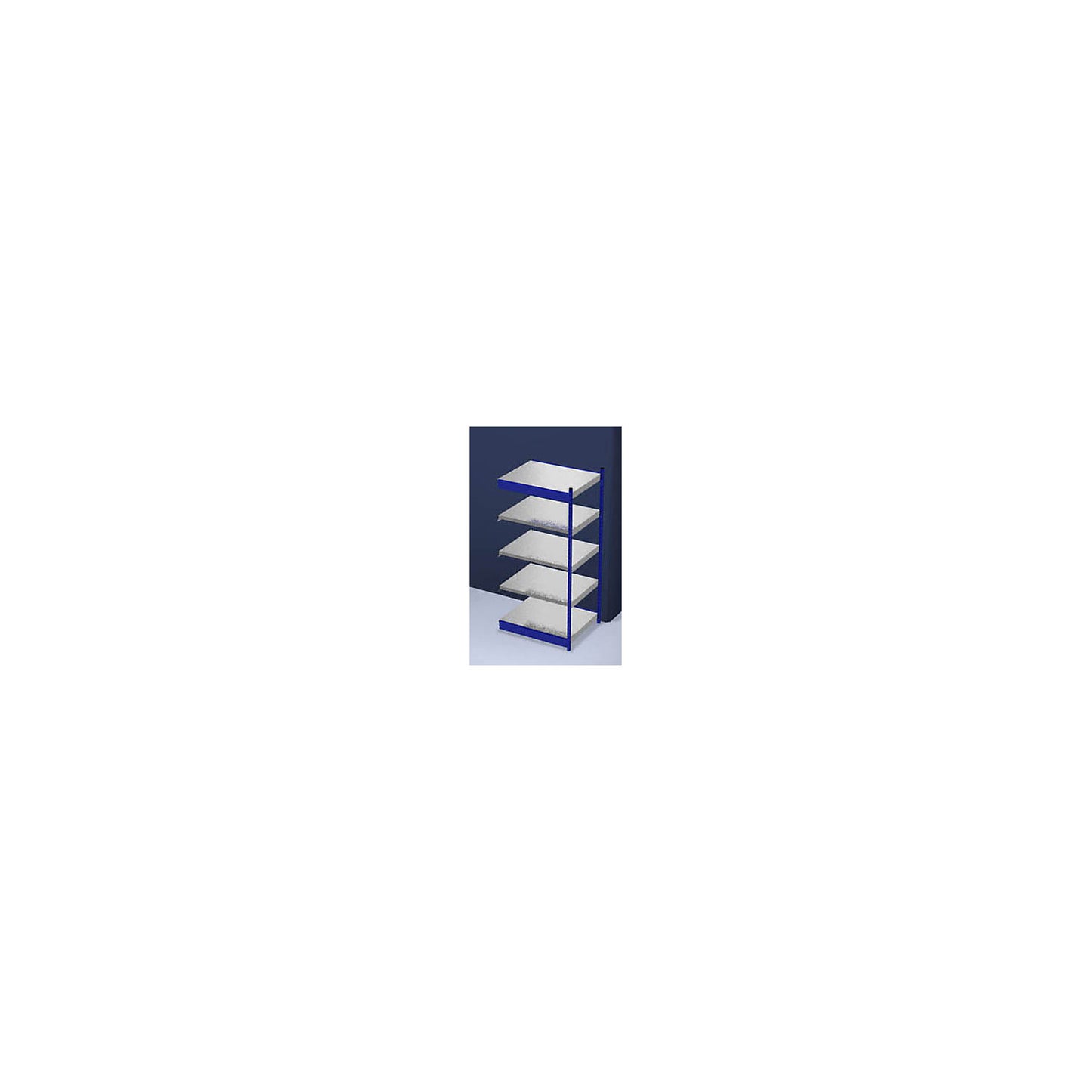 Stable boltless shelf unit, single sided, shelf unit height 2000 mm, blue / zinc-plated, shelf width 1025 mm, extension shelf unit, width x depth 1025 x 800 mm.