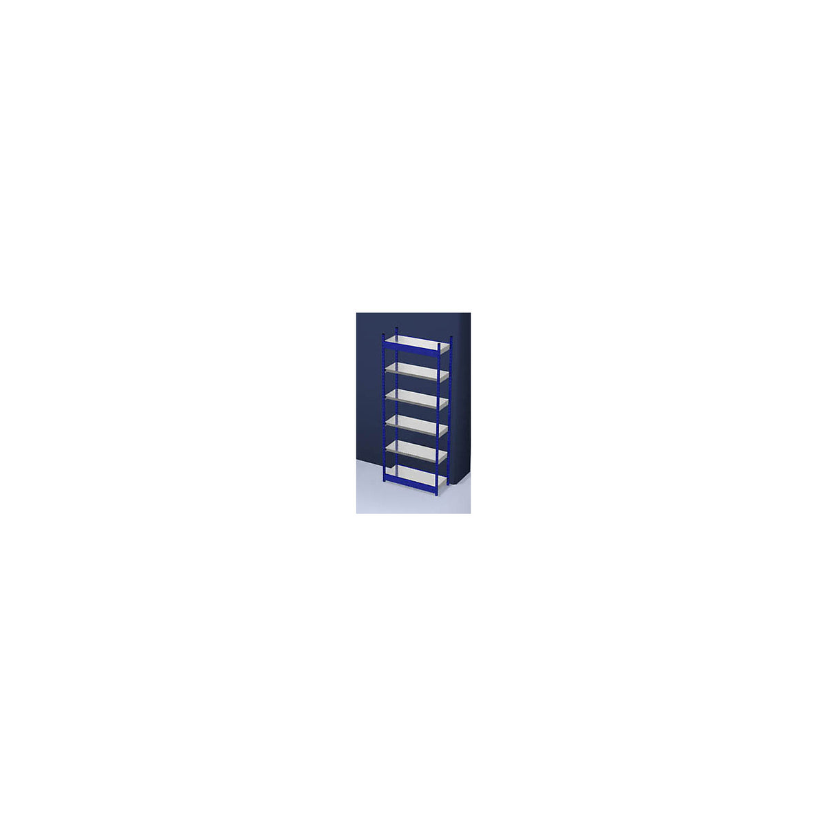Stable boltless shelf unit, single sided, shelf unit height 2500 mm, blue / zinc-plated, shelf width 1025 mm, basic shelf unit, width x depth 1025 x 400 mm.
