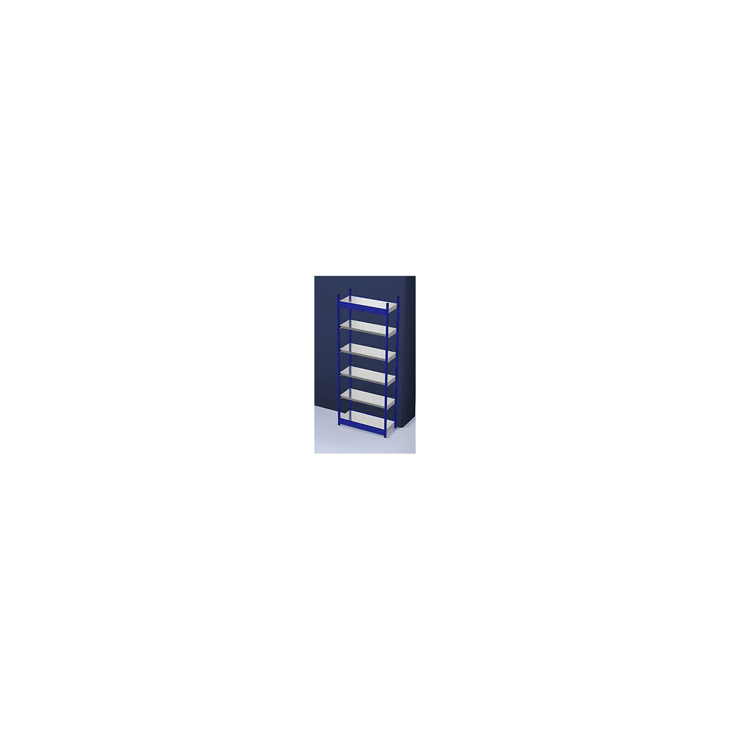 Stable boltless shelf unit, single sided, shelf unit height 2500 mm, blue / zinc-plated, shelf width 1025 mm, basic shelf unit, width x depth 1025 x 400 mm.