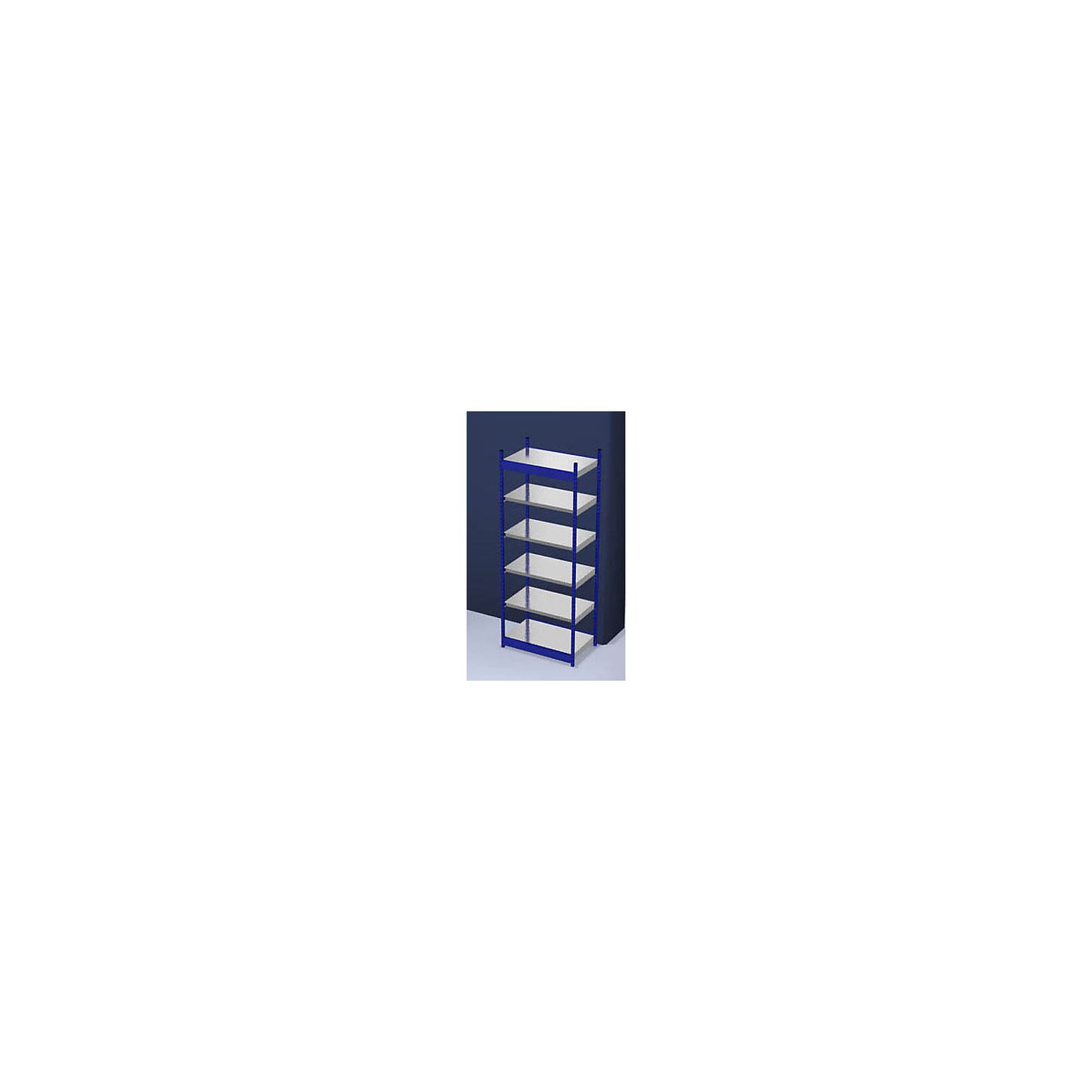 Stable boltless shelf unit, single sided, shelf unit height 2500 mm, blue / zinc-plated, shelf width 1025 mm, basic shelf unit, width x depth 1025 x 600 mm.