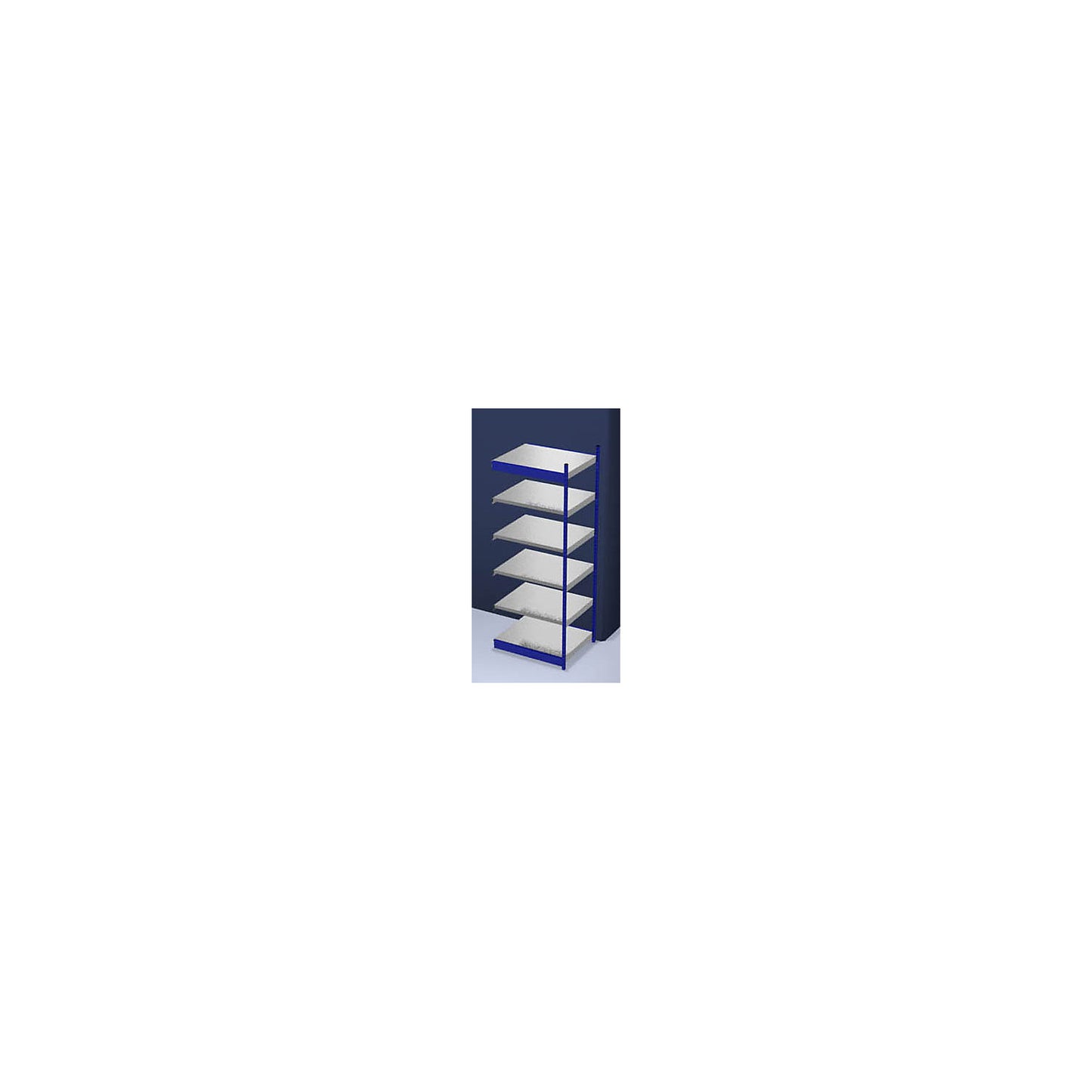 Stable boltless shelf unit, single sided, shelf unit height 2500 mm, blue / zinc-plated, shelf width 1025 mm, extension shelf unit, width x depth 1025 x 800 mm.