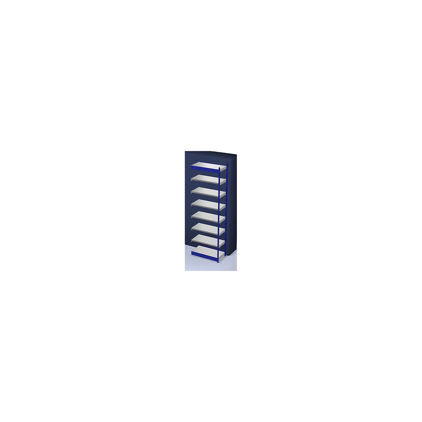 Stable boltless shelf unit, single sided, shelf unit height 3000 mm, blue / zinc-plated, shelf width 1025 mm, extension shelf unit, width x depth 1025 x 500 mm.