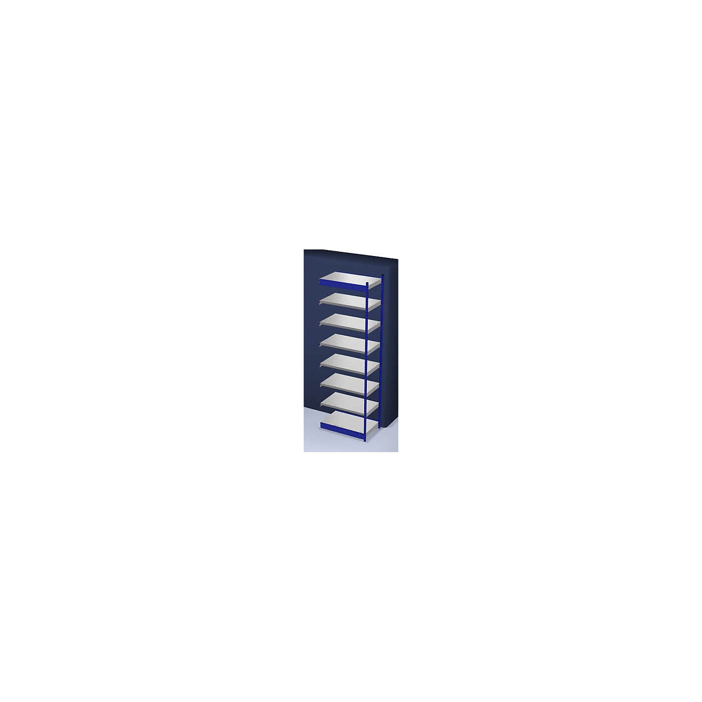 Stable boltless shelf unit, single sided, shelf unit height 3000 mm, blue / zinc-plated, shelf width 1025 mm, extension shelf unit, width x depth 1025 x 600 mm.