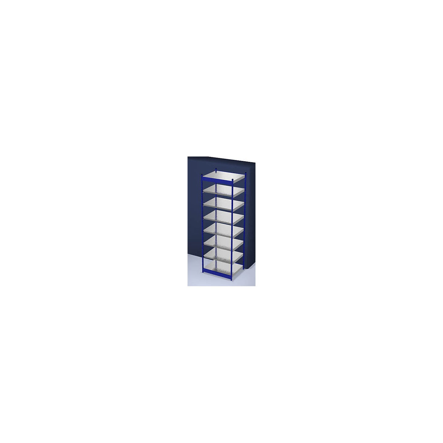 Stable boltless shelf unit, single sided, shelf unit height 3000 mm, blue / zinc-plated, shelf width 1025 mm, basic shelf unit, width x depth 1025 x 800 mm.