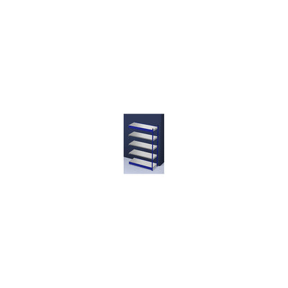 Stable boltless shelf unit, single sided, shelf unit height 2000 mm, blue / zinc-plated, shelf width 1325 mm, extension shelf unit, width x depth 1325 x 500 mm.