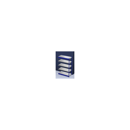 Stable boltless shelf unit, single sided, shelf unit height 2000 mm, blue / zinc-plated, shelf width 1325 mm, extension shelf unit, width x depth 1325 x 600 mm.
