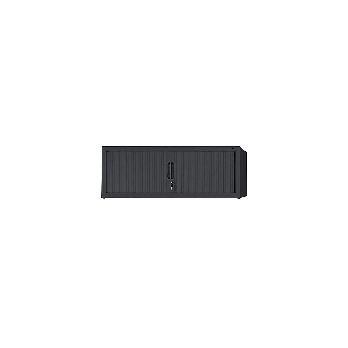 Add-on roller shutter cupboard, HxWxD 450 x 1200 x 420 mm, black grey.