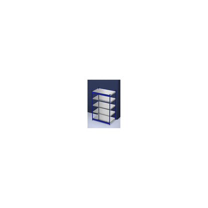 Stable boltless shelf unit, single sided, shelf unit height 2000 mm, blue / zinc-plated, shelf width 1325 mm, basic shelf unit, width x depth 1325 x 800 mm.