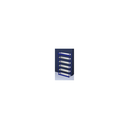 Stable boltless shelf unit, single sided, shelf unit height 2500 mm, blue / zinc-plated, shelf width 1325 mm, basic shelf unit, width x depth 1325 x 400 mm.