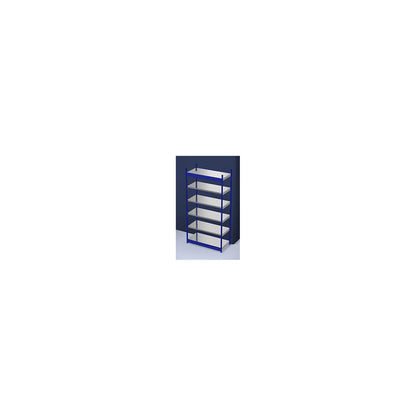 Stable boltless shelf unit, single sided, shelf unit height 2500 mm, blue / zinc-plated, shelf width 1325 mm, basic shelf unit, width x depth 1325 x 600 mm.