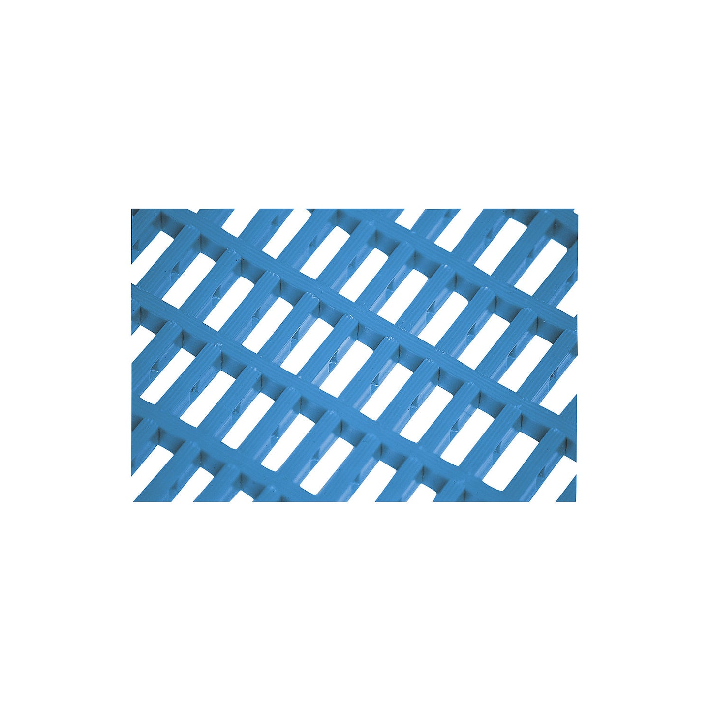 Vinyl anti-fatigue matting COBAmat®, double weave, per m, mesh size 10 x 22 mm, blue.