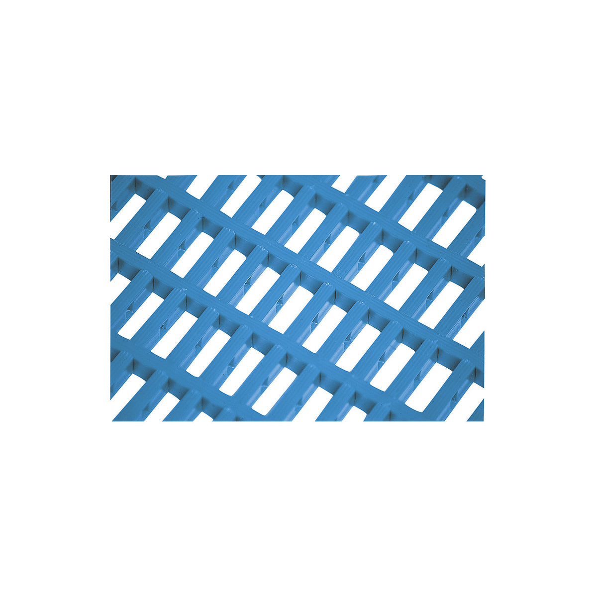 Vinyl anti-fatigue matting COBAmat®, double weave, per m, mesh size 10 x 22 mm, blue.