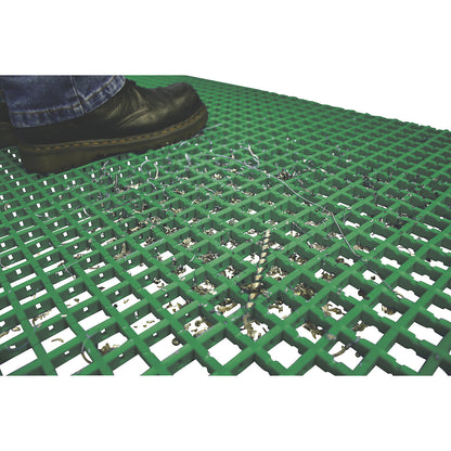 Vinyl anti-fatigue matting COBAmat®, single weave, per m, mesh size 22 x 22 mm, green.