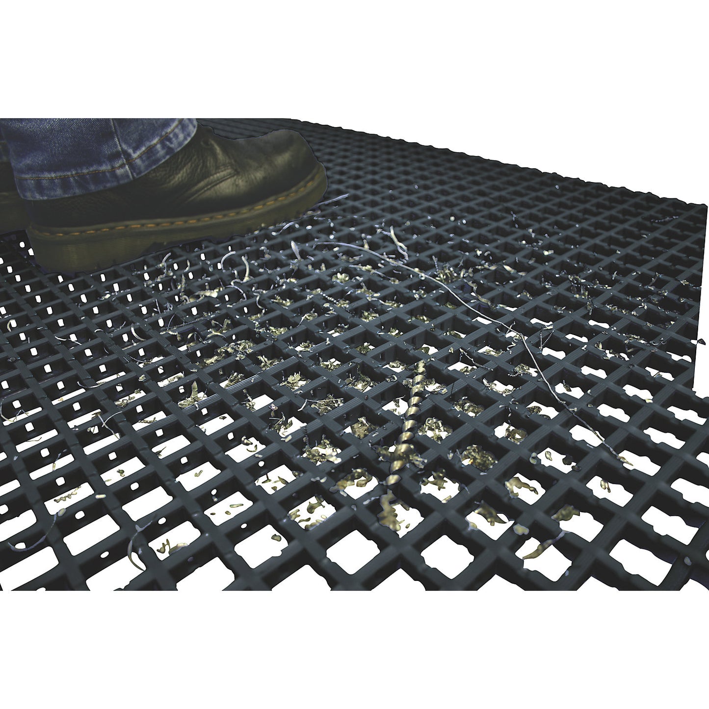 Vinyl anti-fatigue matting COBAmat®, single weave, per m, mesh size 22 x 22 mm, black.