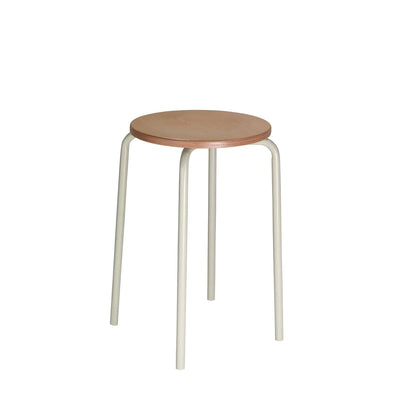 Stacking stool, beech plywood seat, pack of 6.