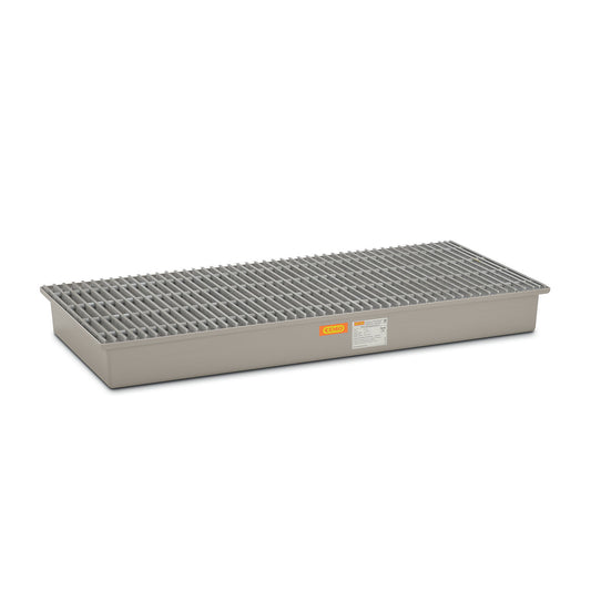 GRP base sump tray, 3 x 200 litre drums, with certification, with GRP grate.
