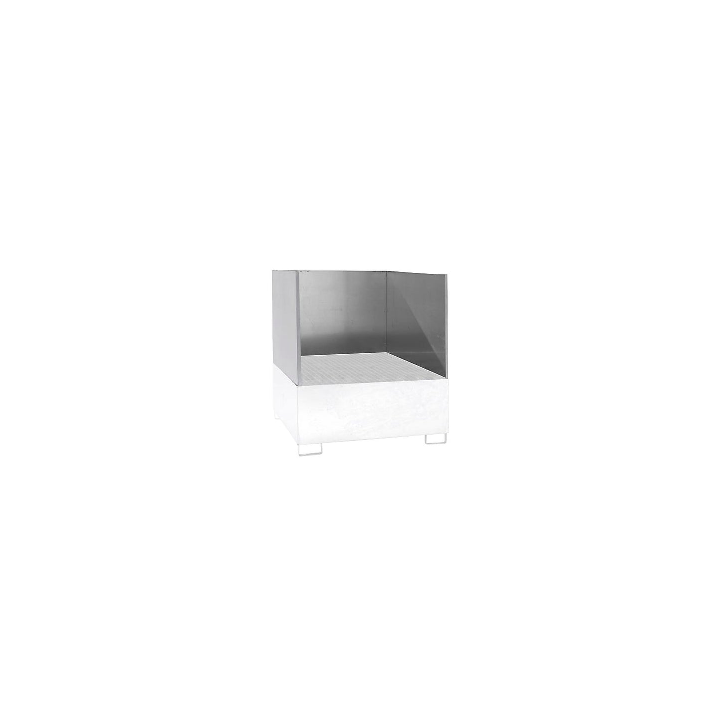 Splash protection wall, 3-sided, for sump tray LxW 1460 x 1460 mm, 3-sided.