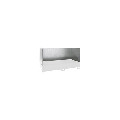 Splash protection wall, 3-sided, for sump tray LxW 2650 x 1300 / 1460 mm, 3-sided.