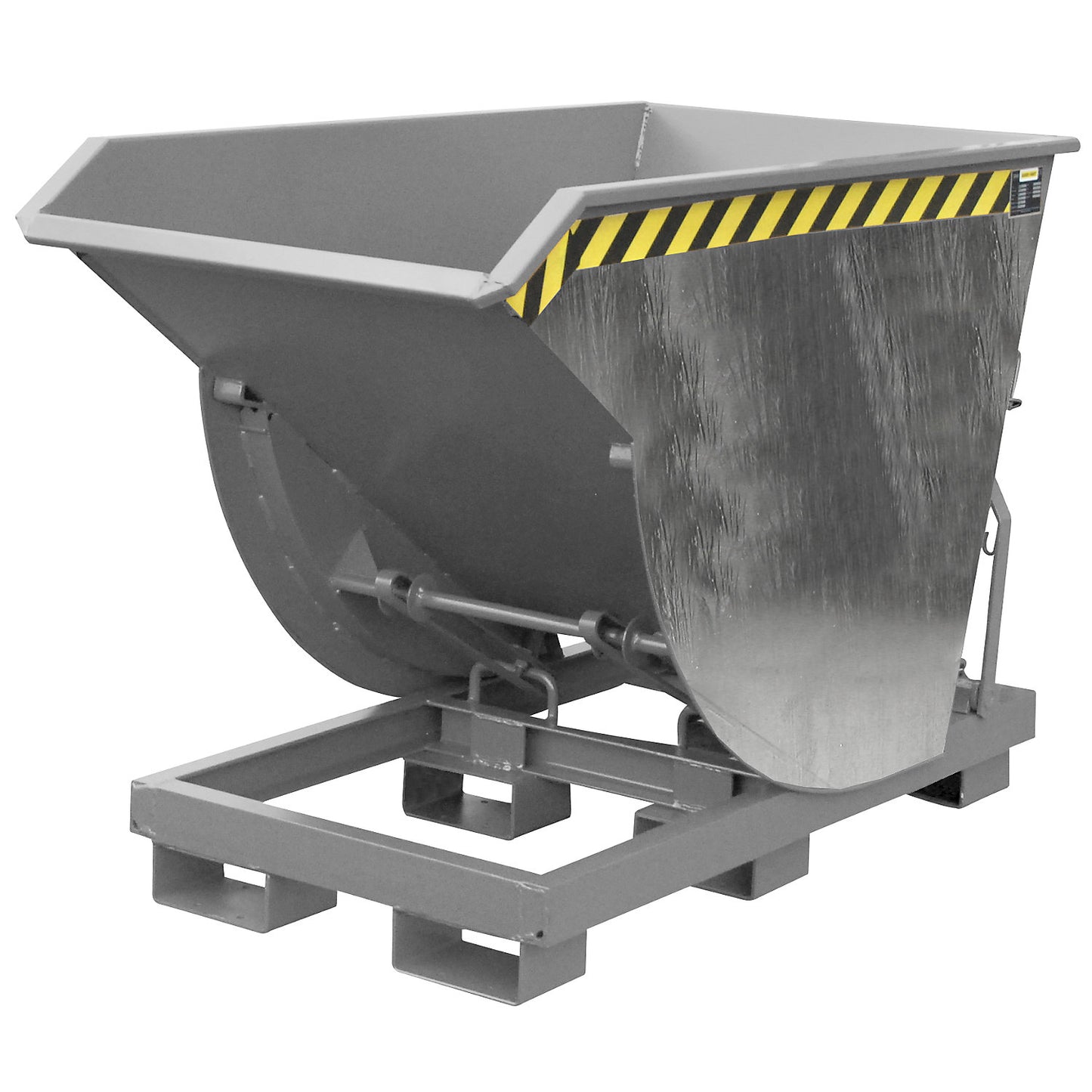Tilting skip, narrow version, capacity 0.75 m³, max. load 3000 kg, hot dip galvanised in accordance with EN ISO 1461.