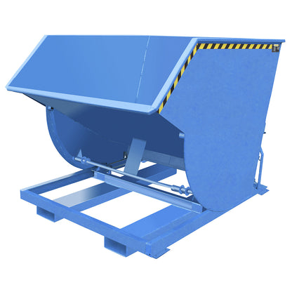 Tilting skip, narrow version, capacity 2.0 m³, max. load 3000 kg, light blue RAL 5012.