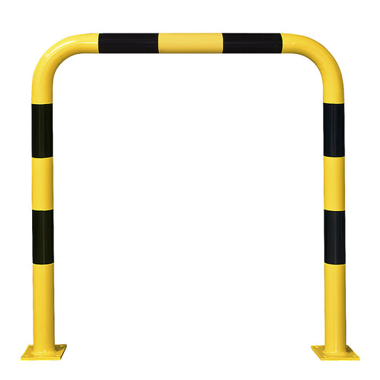Crash protection bar, Ø 76 mm, for bolting in place, for indoor use, HxW 1200 x 1000 mm.