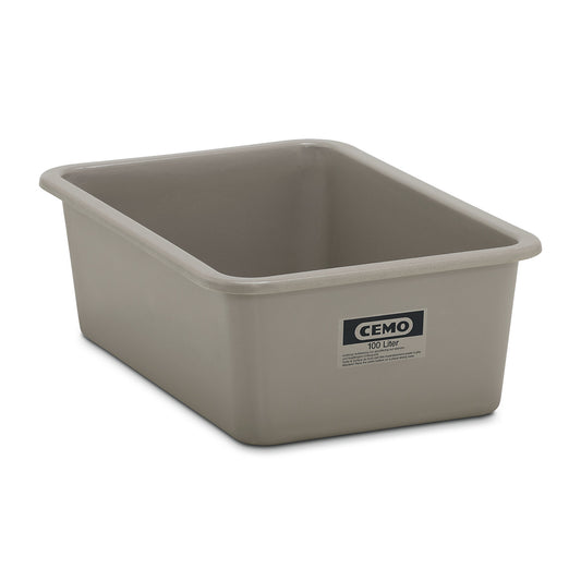 Large GRP container, capacity 100 l, LxWxH 872 x 571 x 284 mm, grey.