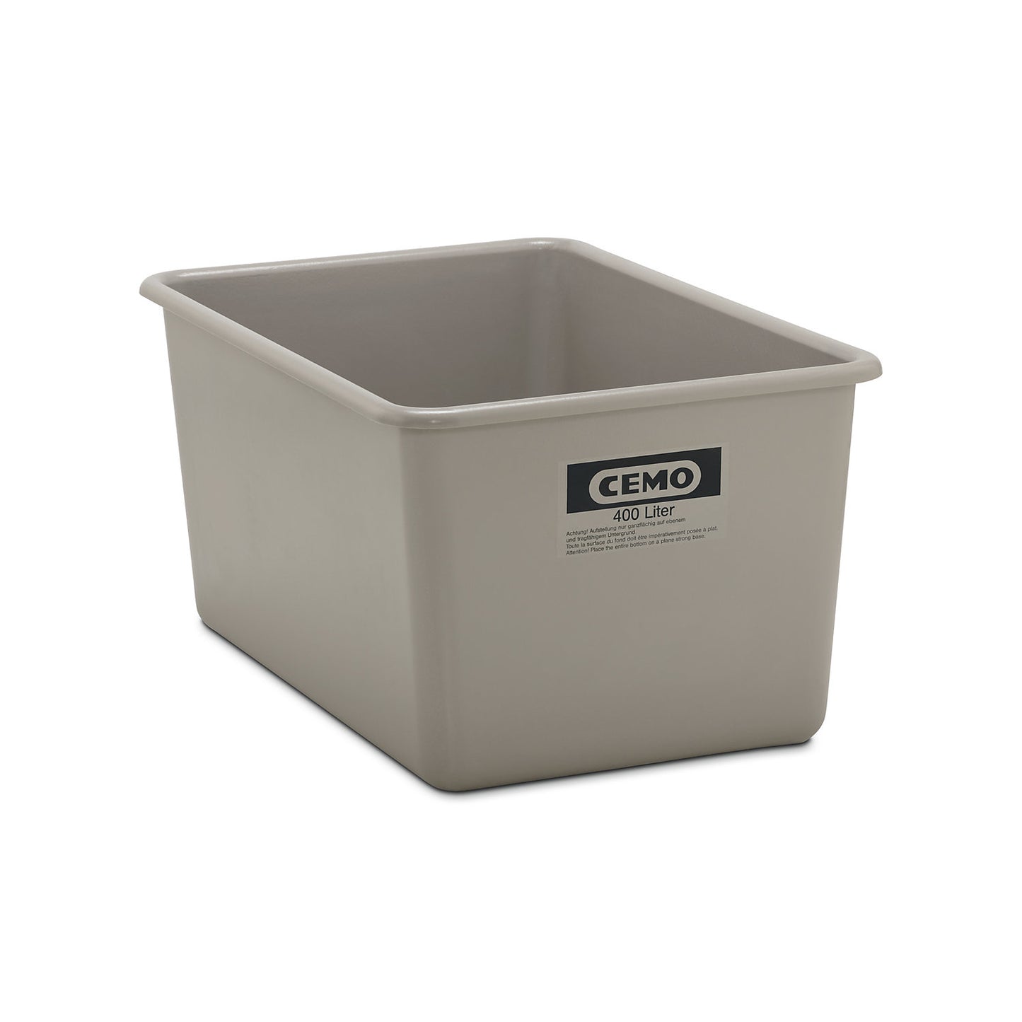 Large GRP container, capacity 400 l, LxWxH 1190 x 790 x 585 mm, grey.