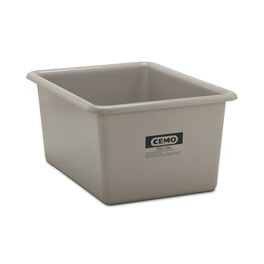 Large GRP container, capacity 550 l, LxWxH 1320 x 970 x 620 mm, grey.