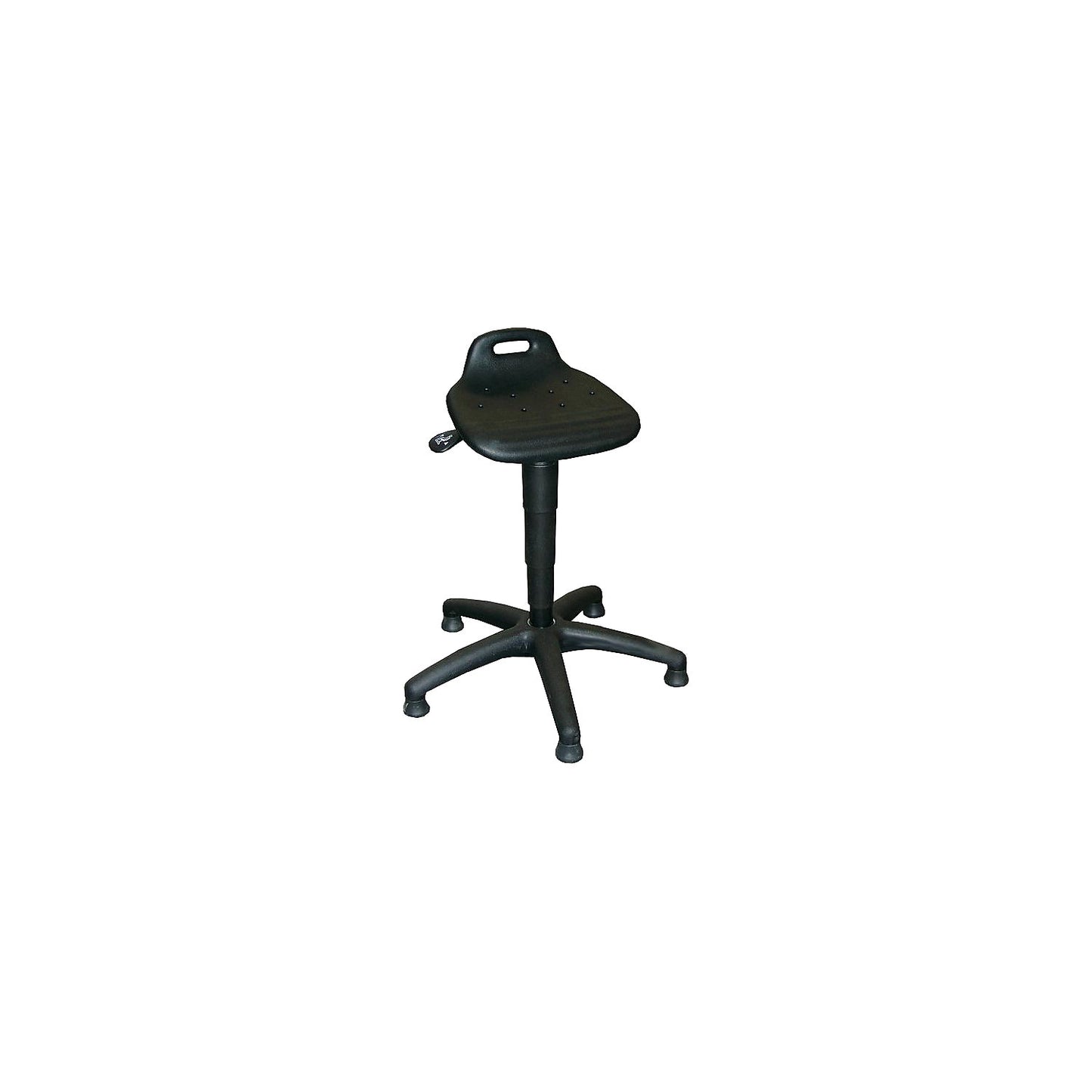 Industrial stool, polyurethane foam seat, with floor glides.