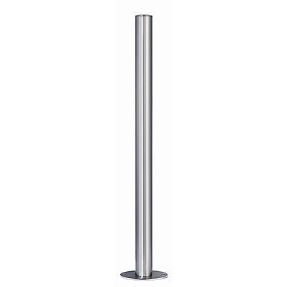Stainless steel barrier post, with flat head, for concreting in with floor anchor, Ø 60 mm.