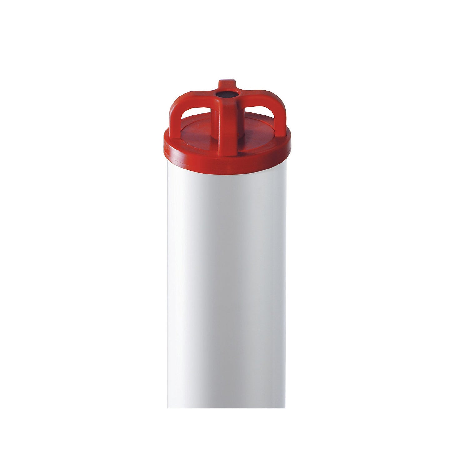 Barrier posts, plastic, for setting in concrete, with chain head.