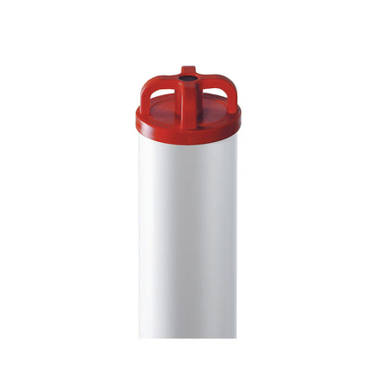 Barrier posts, plastic, for setting in concrete, with chain head.