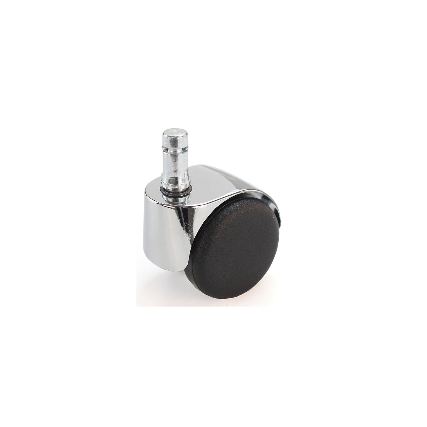 Chair castor, wheel Ø 50 mm, pack of 5, with socket pin with clamp ring, chrome plated, 11 x 22 mm, hard, for soft floors.
