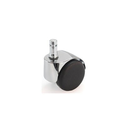Chair castor, wheel Ø 50 mm, pack of 5, with socket pin with clamp ring, chrome plated, 11 x 22 mm, hard, for soft floors.