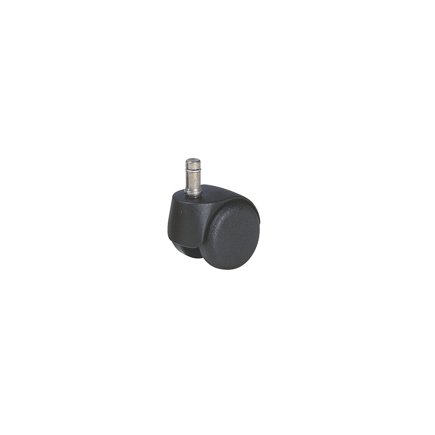 Chair castor, wheel Ø 50 mm, pack of 5, with socket pin with clamp ring, black, 10 x 22 mm, hard, for soft floors.
